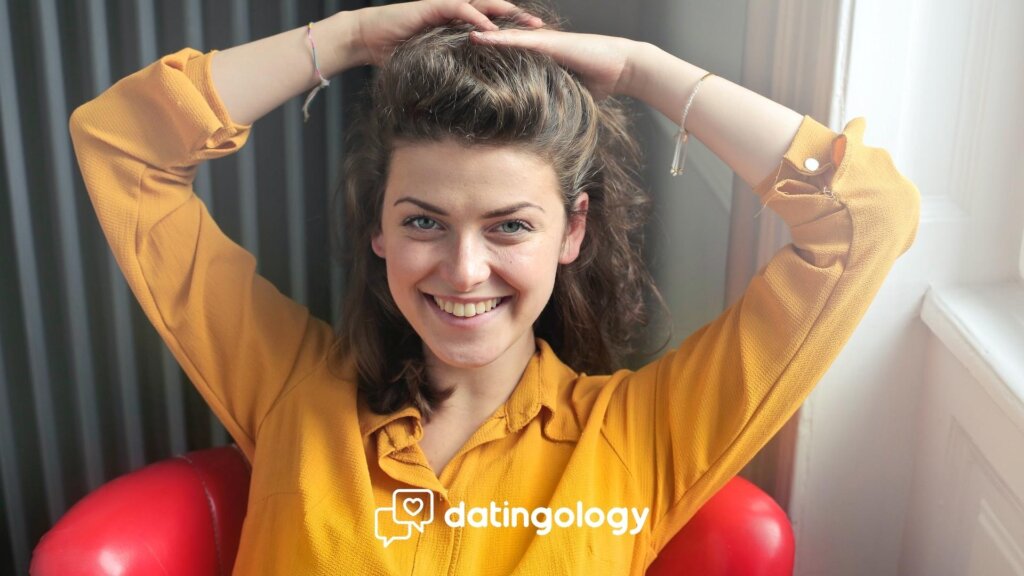 slavic woman in a yellow blouse.